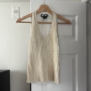 DKNY ribbed gold tank - size S
